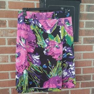 Lane Bryant Pink Floral A-Line Skirt Size 24